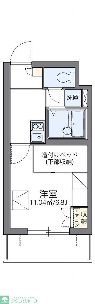 レオパレスシェル都III(1K/2階)の間取り写真