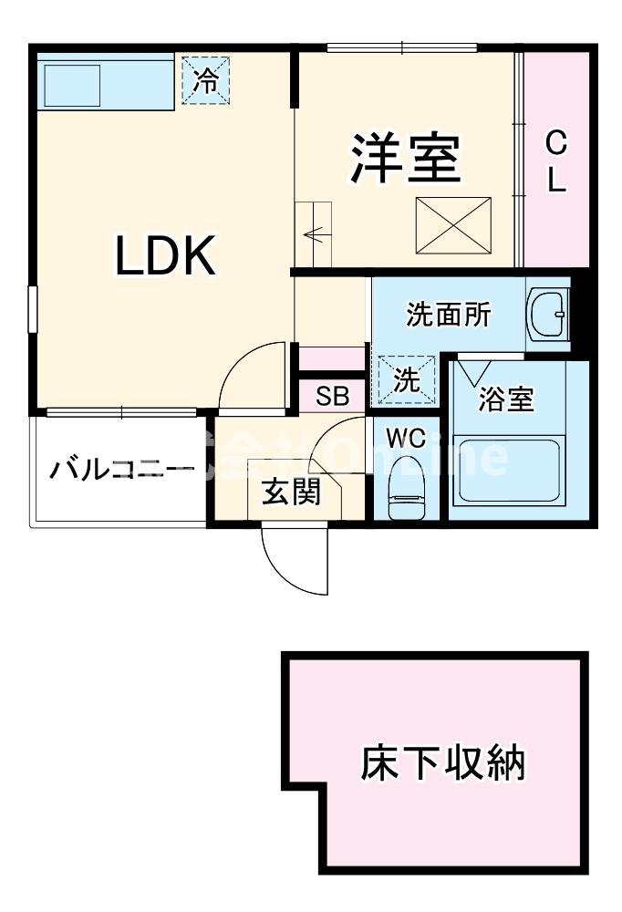 ハーモニーテラス花園東町(1SLDK/1階)の間取り写真