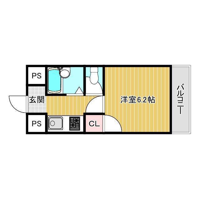 フォルシアエム(1K/2階)の間取り写真