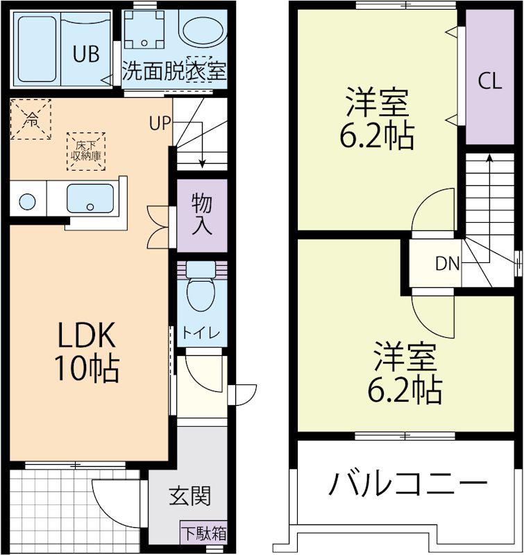 LA FRAISE(2LDK/1階)の間取り写真