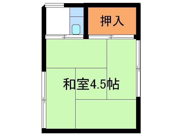飯島荘8(ワンルーム/2階)の間取り写真