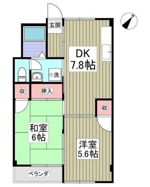 パークサイド佐藤(2DK/3階)の間取り写真