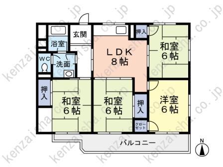 渡辺マンション(4LDK/4階)の間取り写真