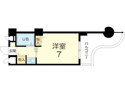 明石ヤングパレス(ワンルーム/4階)の間取り写真