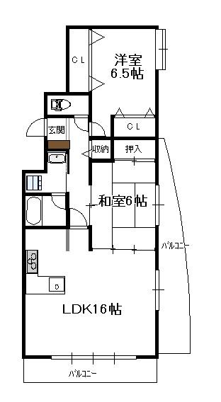 パークコート老松(2LDK/5階)の間取り写真