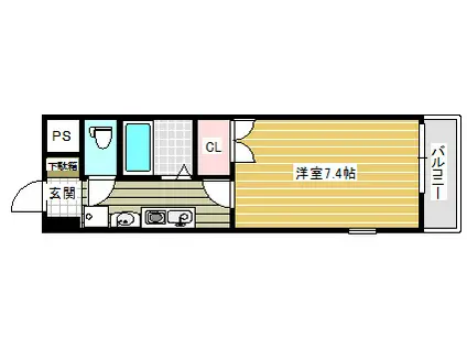 エトワール穴生(1K/3階)の間取り写真