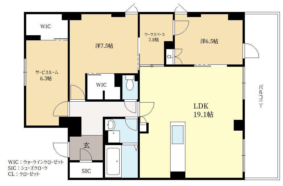 AKADEMOS RESIDENCE(3SLDK/3階)の間取り写真