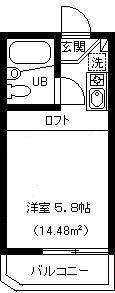 スカイヒルズ保土ヶ谷(ワンルーム/2階)の間取り写真