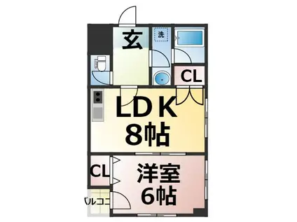 Fビル東山(1LDK/5階)の間取り写真