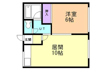 シティハイムまつみや(1LDK/1階)の間取り写真