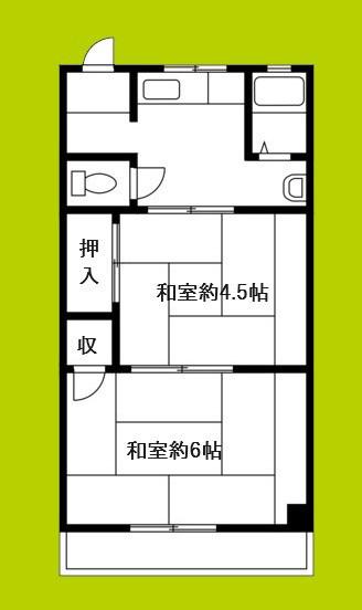 イツキマンション(2K/3階)の間取り写真