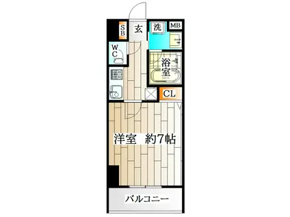 ルリアン板宿(1K/9階)の間取り写真
