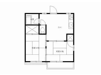 エンゼルハウス(2DK/2階)の間取り写真