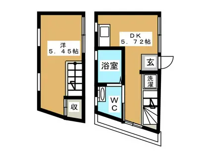 神楽坂 玄(1DK/2階)の間取り写真
