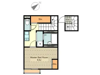 レオパレスパサージュII(1K/2階)の間取り写真