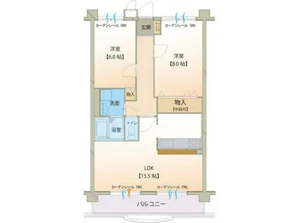 LOTOS BLUME(2LDK/3階)の間取り写真