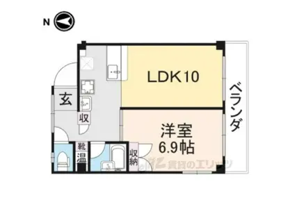 ふくえいHOUSE(1LDK/3階)の間取り写真