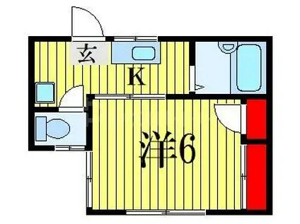 コーポカワノ(1K/1階)の間取り写真