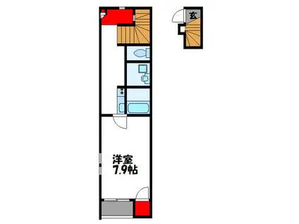 クレイノFLORA宇美(1K/2階)の間取り写真