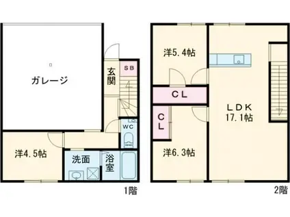 GARAXIA桜乃(3LDK/1階)の間取り写真