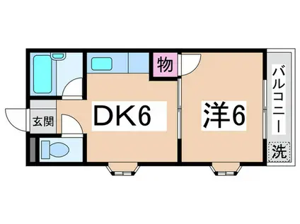 トトロハイツ(1DK/3階)の間取り写真