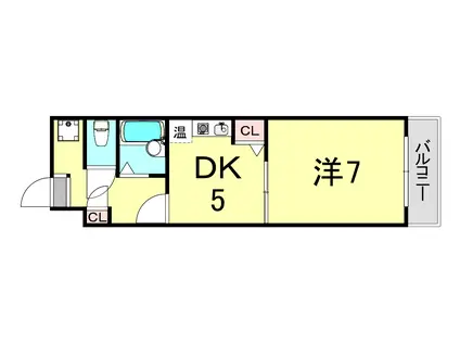 アーバンKII(1DK/4階)の間取り写真