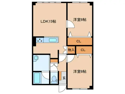 アールズコート(2LDK/3階)の間取り写真