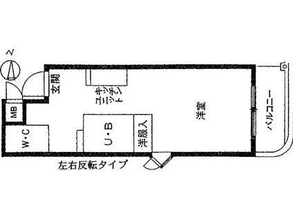 メゾン・ド・カナル(ワンルーム/3階)の間取り写真