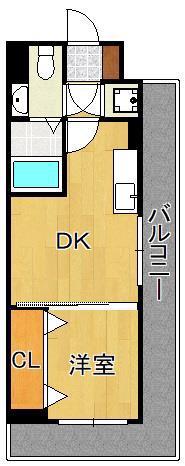 NO.71オリエントトラストタワー(1DK/12階)の間取り写真