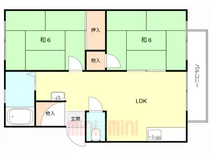 ハイムブリーゼ(2LDK/2階)の間取り写真