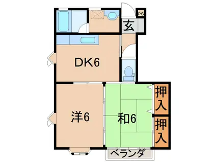メゾン ベル(2DK/1階)の間取り写真