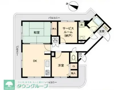 ライオンズマンション湘南秋谷(2SDK/2階)の間取り写真