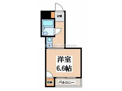 ブルースターG-1(1K/2階)の間取り写真