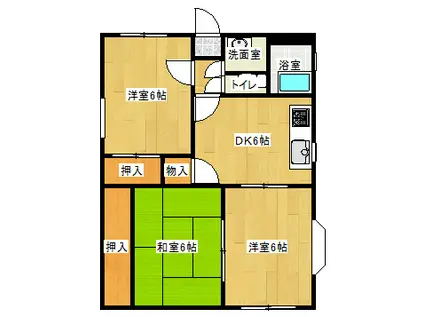 アンソレイユ美紀(3DK/1階)の間取り写真