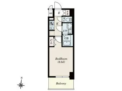 S-RESIDENCE堀田ノース II(1K/6階)の間取り写真