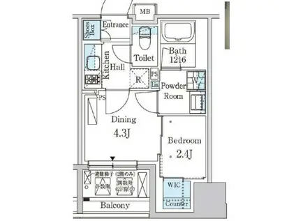パークアクシス神保町(1DK/5階)の間取り写真