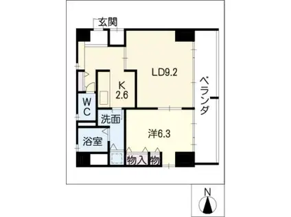 丸の内TERRACE(1LDK/4階)の間取り写真