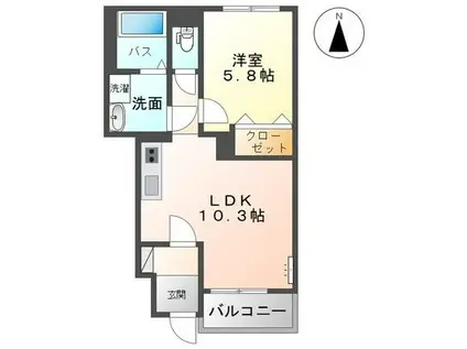ウィンディー・ベル(1LDK/1階)の間取り写真