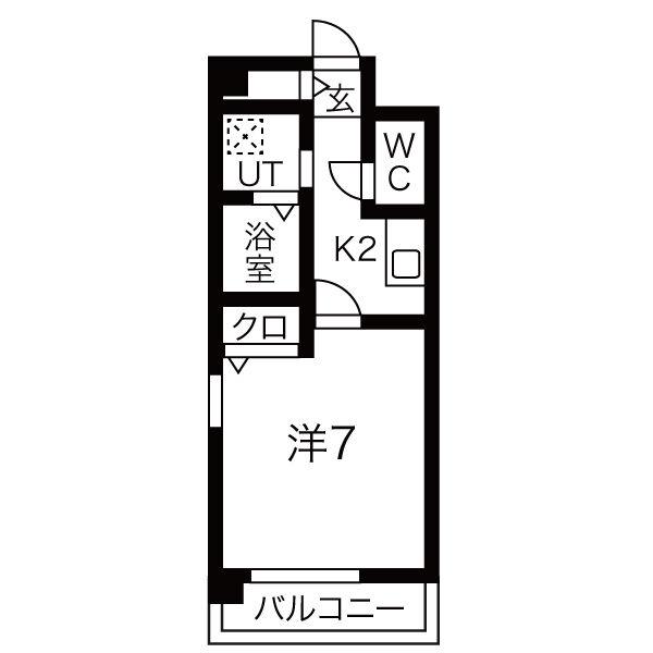 エトワール(1K/6階)の間取り写真