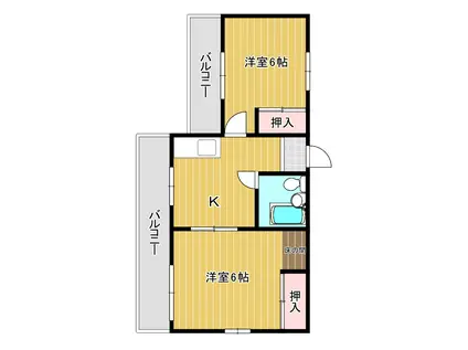 LES SINQ CHATS(2K/4階)の間取り写真