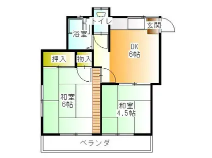 ハイツ光(2DK/2階)の間取り写真