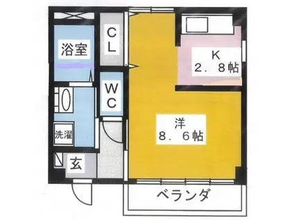 ライフイン・山道(ワンルーム/1階)の間取り写真