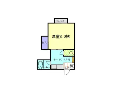 ハイムたか(1K/2階)の間取り写真