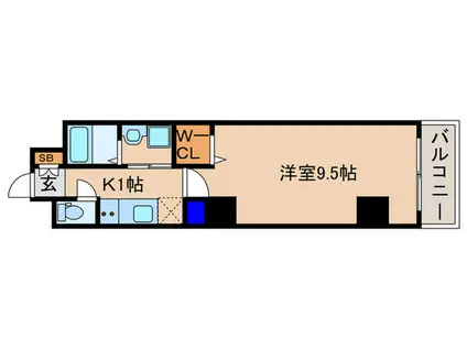 グロスロシェ七条(1K/2階)の間取り写真