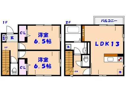 ローズパティオ(2LDK/1階)の間取り写真
