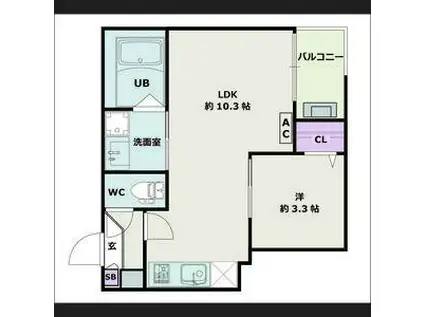 JACK KOMOTOHOMMACHI II(1LDK/2階)の間取り写真