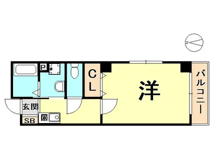 ウェルガーデン(1K/2階)の間取り写真