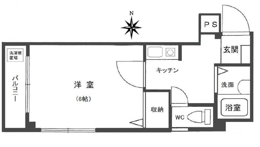 ルミエールUOZAKI(1K/2階)の間取り写真