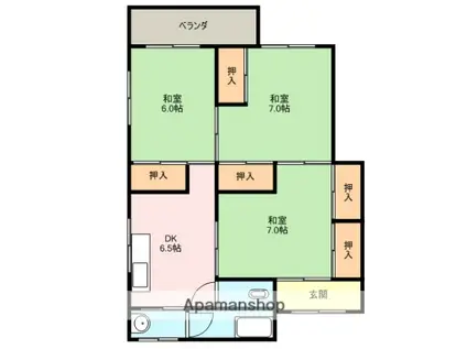 長山ハイツ(3DK/2階)の間取り写真