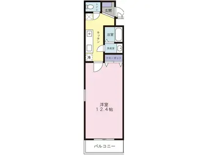 TKマンション中央II(1K/2階)の間取り写真